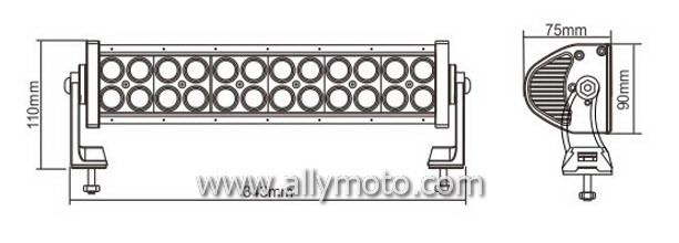 72W LED Light Bar 2046